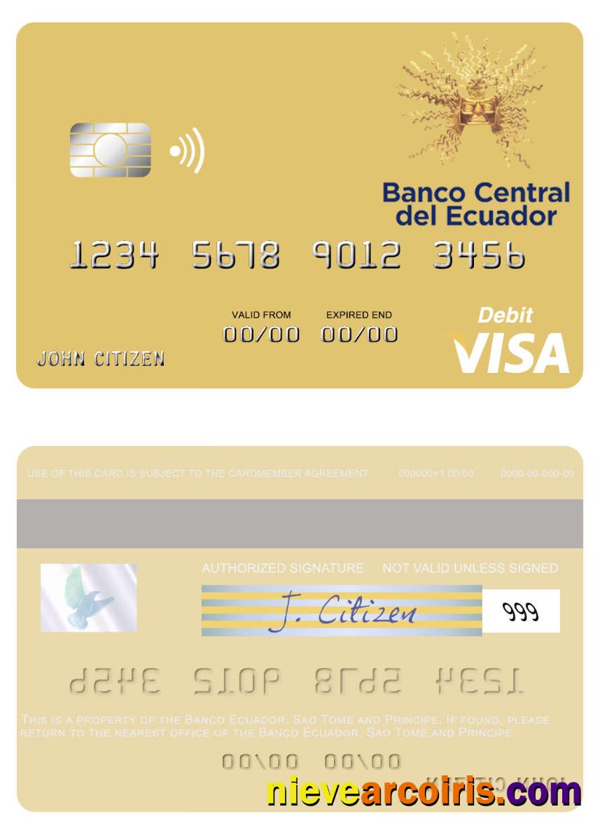 Sao Tome and Principe Banco Ecuador visa debit card
